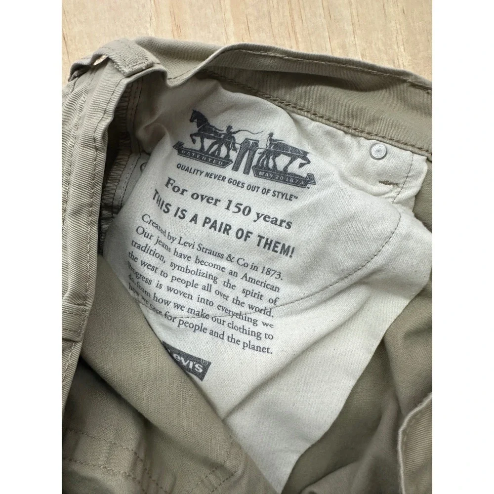Levis 514 Straight Fit Khaki Tan Pants Mens 38x29 Cotton Stretch 00514-1865‎